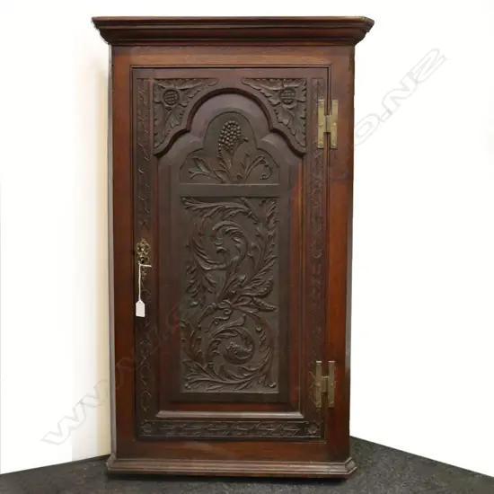 ANTIQUE MAHOGANY CORNER CABINET 460x460x1030mm