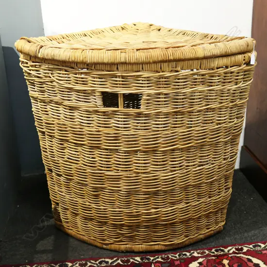 WOVEN CANE LAUNDRY HAMPER H.780mm