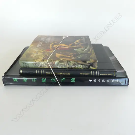 3 reference books: CAPT. COOK'S HAWAII + THE EAST INDIAMEN + THE CHINESE BURIED ARMY