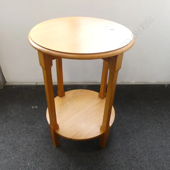  RIMU TWO TIER OCCASIONAL TABLE H850m, 580mm dia