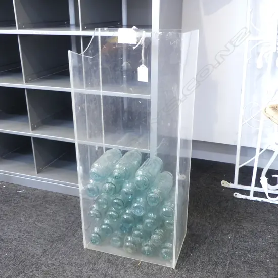 25 X FISHING FLOATS GLASS BOTTLES, VARIOUS SIZES L.125-150 mm (NOT CONTAINER)