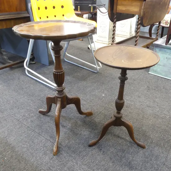 2 MAHOGANY WINE TABLES