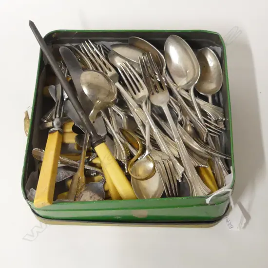 ASST. CUTLERY INCL. IVORINE 'BONE' HANDLED KNIVES & FISH SET