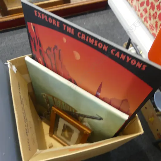 BOX LOT PRINTS POSTERS PICTURES ETC