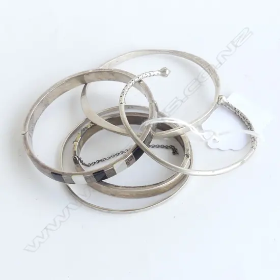 5 SILVER BANGLES 53GMS