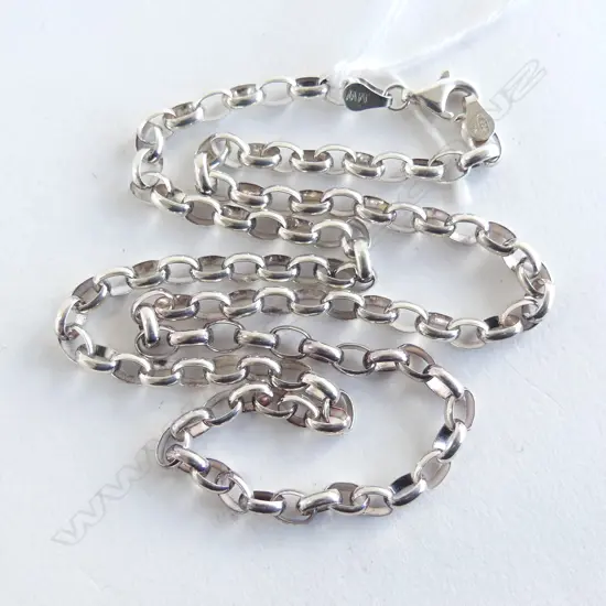 SILVER BELCHER LINK NECK CHAIN L.460mm 16gm