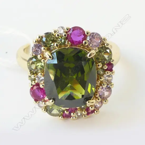 COSTUME COLOURED STONE DRESS RING