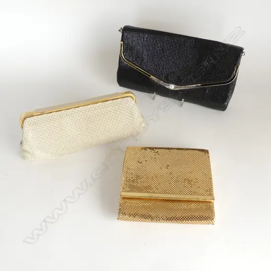 3 METAL MESH HAND BAGS, OROTON ETC