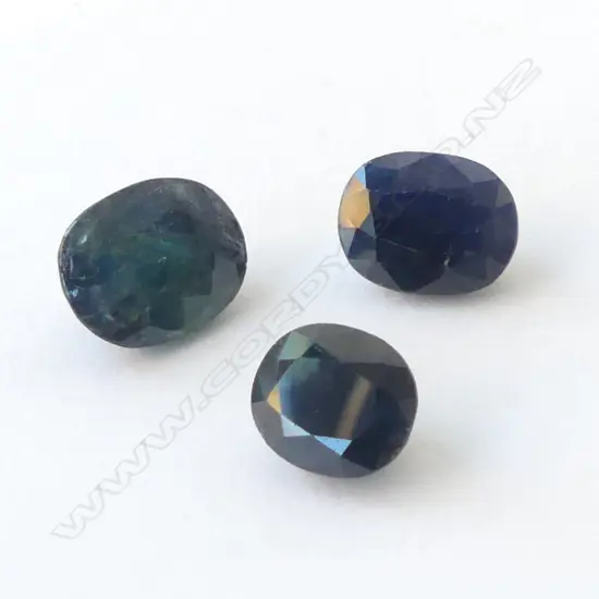 3 7.45CT NATURAL DEEP BLUE SAPPHIRES