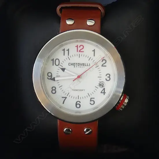 MINT & BOXED CHOTOVELLI & FIGLLI GENTS 100METER  DIVE  WRIST WATCH 