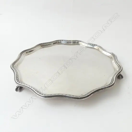 STG SILVER TRAY, SHEFFIELD 1927 285mm dia, 721 gms