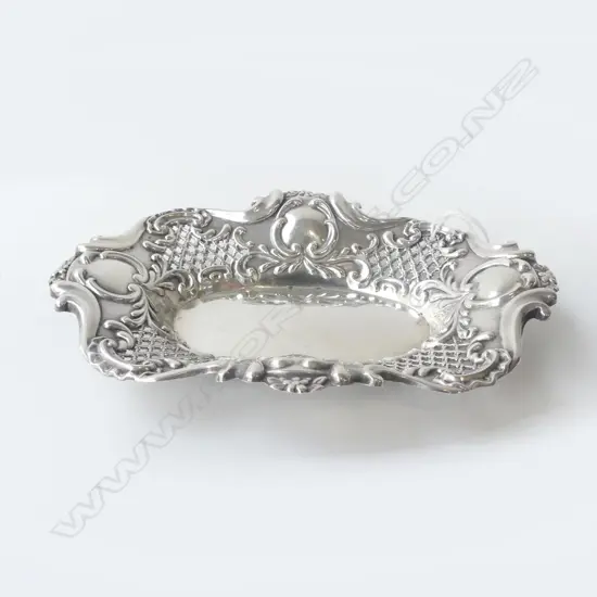 STG SILVER ART NOUVEAU PIERCED DISH SHEFFIELD1903, L.160MM