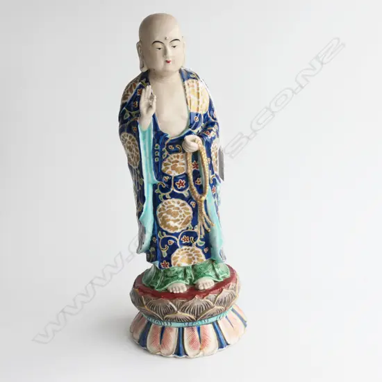 (25351) ORIENTAL PORCELAIN STANDING BUDDHA FIGURE H.260mm