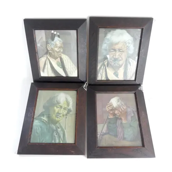 4 GOLDIE PRINTS IN OAK FRAMES 240x180mm