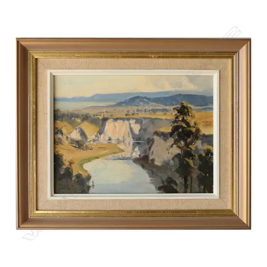 LES CAMPBELL, NORTH ISLAND LANDSCAPE, OIL ON BOARD 215x290mm