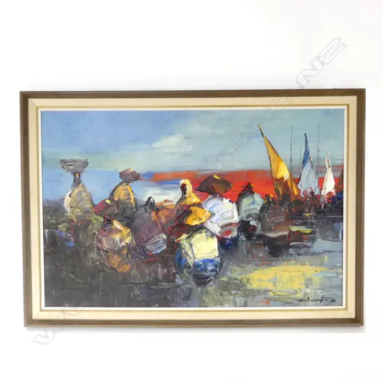 LG SIGNED OIL ON CANVAS, 580x880mm