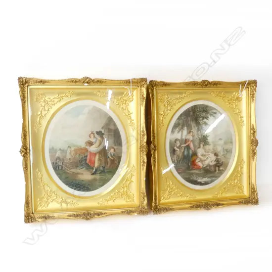 PR ENGRAVINGS AFTER WILLIAM HAMILTON, 'FEBRUARY' & 'JULY' 320x270mm / 470x410mm overall