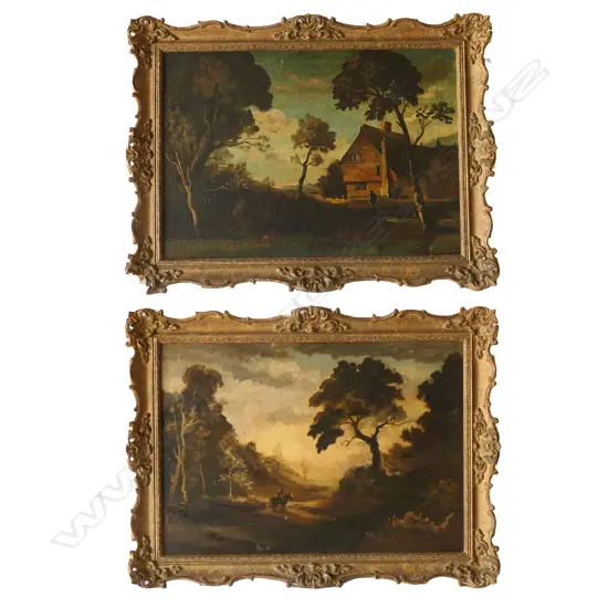 PR CONT CLASSICAL LANDSCAPES, OIL ON CANVAS, SIGNED PH PADWICK, ORNATE FRAMES