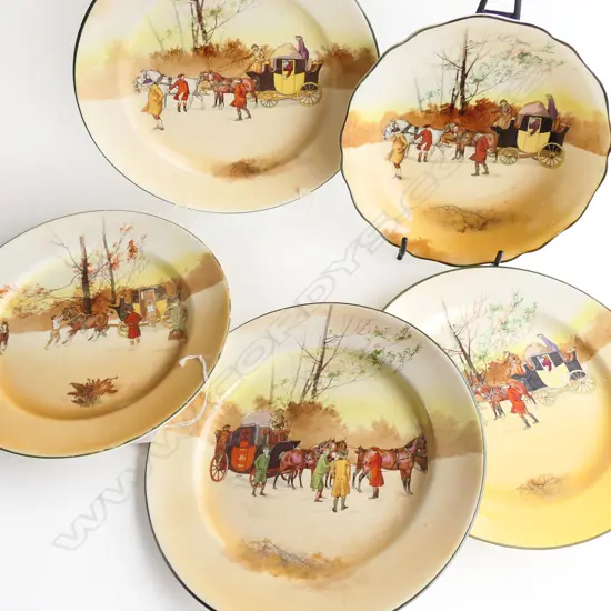 4RD COACHING SCENE RACK PLATES DIA260MM  & BOWL DIA230MM