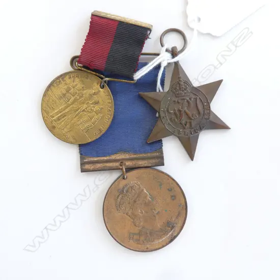 AFRICA STAR MEDAL AND TWO OTHER COMMEMORATIVE MEDALS