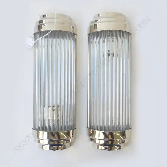 PR DECO STYLE CHROME & GLASS WALL SCONCE LIGHTS 350x110mm