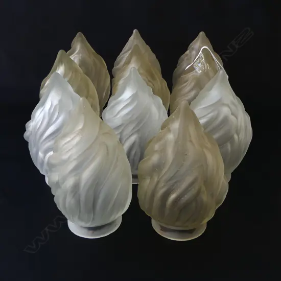 11 VIANNE FRENCH FLAMBE FROSTED GLASS LAMP SHADES H.130mm