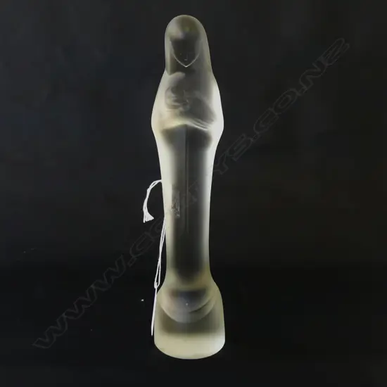 LEERDAM ART GLASS MADONNA & CHILD BY STEF UITERWAAL C.1930 H.230mm