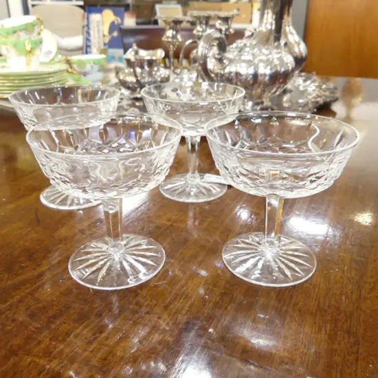 4 WATERFORD CHAMPAGNE COUPES H.105mm