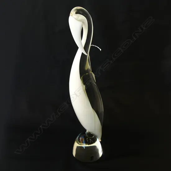 MURANO SEGUSO ART GLASS BIRD H.475mm