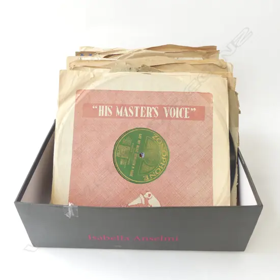 TWENTY FOUR 78 RECORDS HIS MASTERS VOICE COLUMBIA ETC IN SLEEVES D.250MM