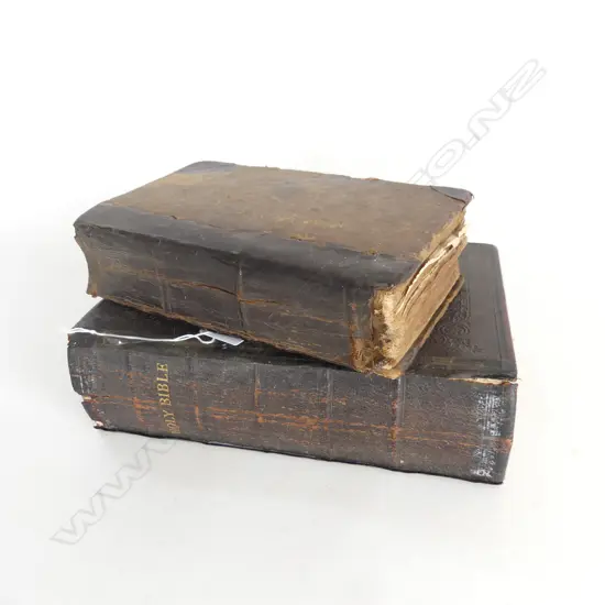 2 ANTIQUE BOOKS; HOLY BIBLE 1764, THE MODERN PRACTISCE OF PHYSIC 1821 - both showing age