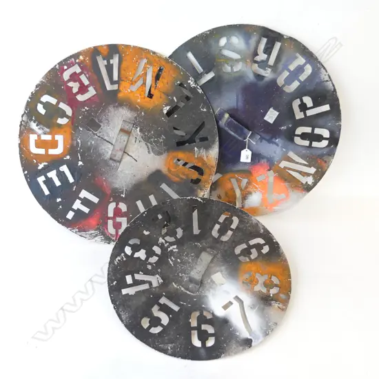 3 METAL STENCIL WHEELS 455mm dia