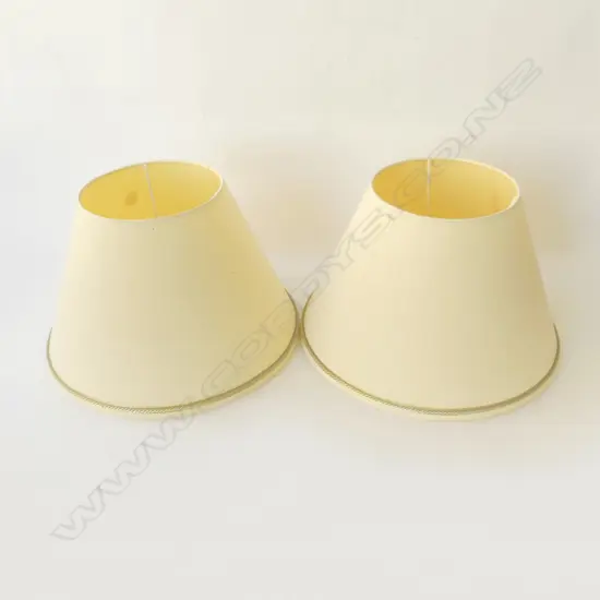 EUNICE TAYLOR CREAM LIGHTSHADES 1 WITH SILVER TRIM 1 WITH GOLD TRIM 1750 DIAM