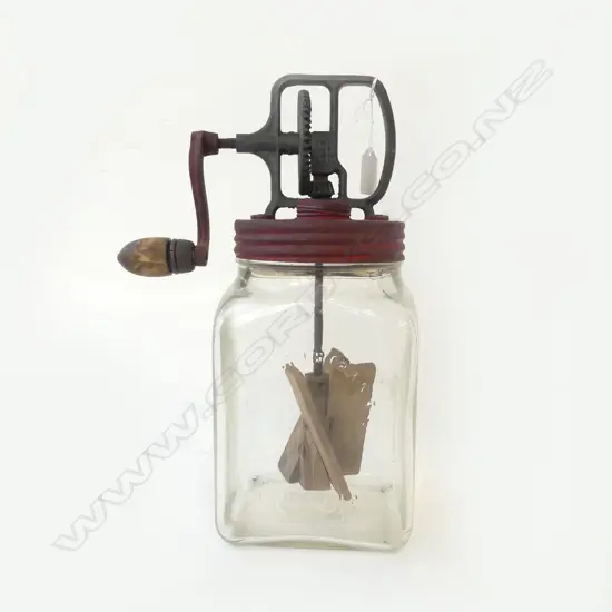 VINTAGE GLASS BUTTER CHURN H.345mm