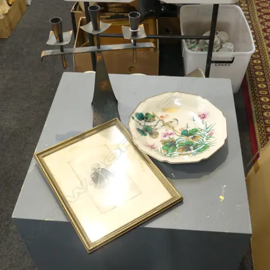 MAYFEX RETRO CANDLESTICK H300MM JAPANESE DISH DIA240MM & SMALL ENGRAVING 