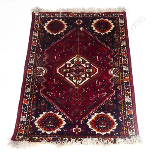 HAND KNOTTED PERSIAN SHIRAZ AREA RUG, ALL WOOL 1710 x 1180mm