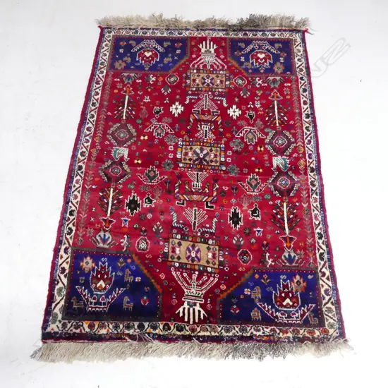 HAND KNOTTED PERSIAN SHIRAZ AREA RUG, ALL WOOL  1640 x 1060mm