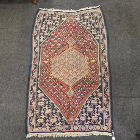 (25) QUALITY BIGAR KELIM RUG diamond medallion & rosettes 1650 X 1020mm