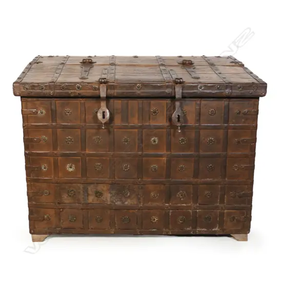 An Indian iron sheathed dowry chest,