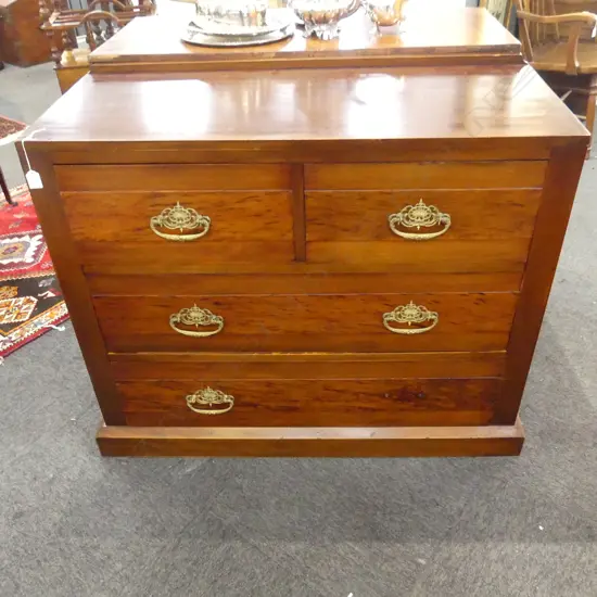 CHEST OF DRAWERS ART NOUVEAU HANDLES (1 IN DRAWER REQ. REPAIR) 1090x435x885mm