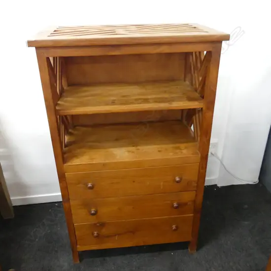 TEAK? SHELVES w. TRELLIS DESIGN 735x420x1190mm