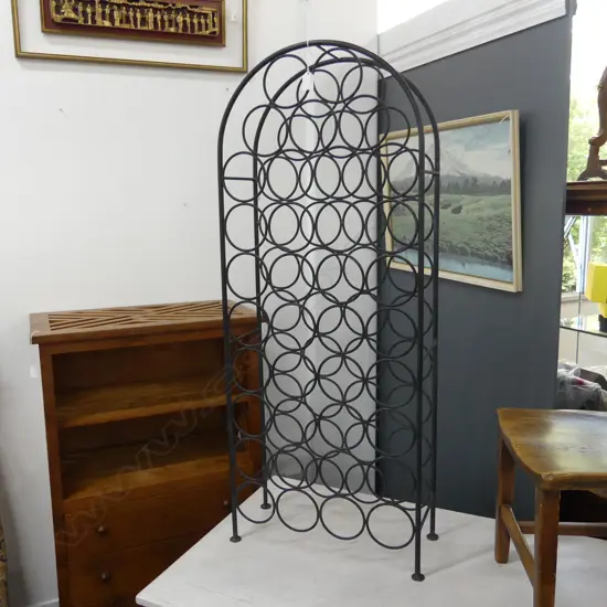 BLACK METAL WINE RACK H.1165mm