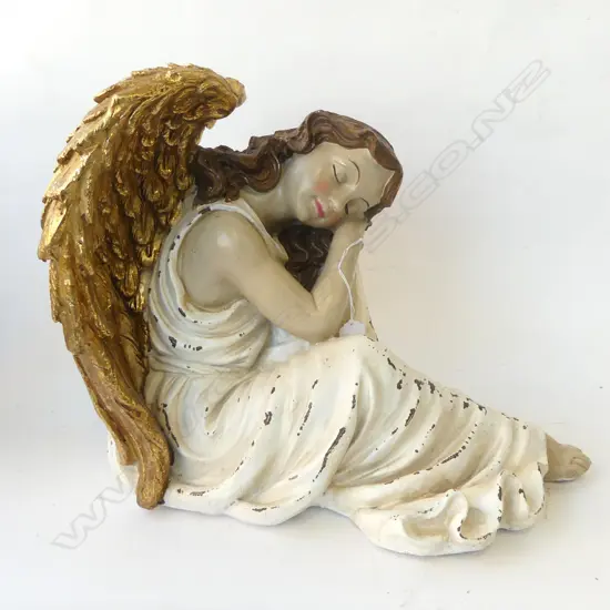 PAINTED PLASTER ANGEL BY VILLA MAISON H.380mm