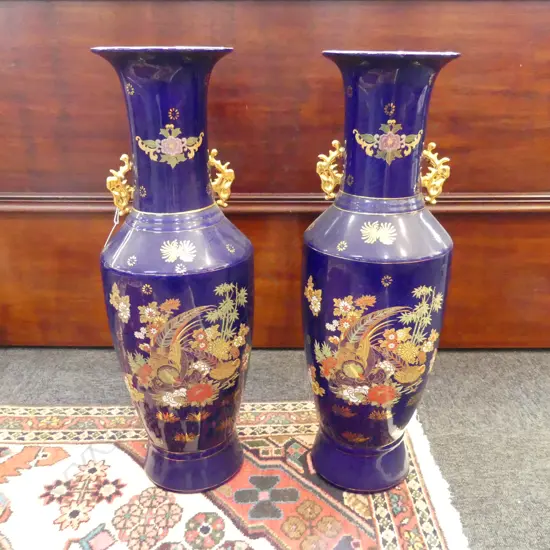 PR BLUE ORIENTAL VASES H.605mm