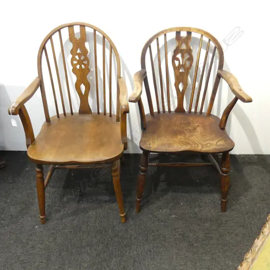 2 SPOKE BACK CHAIRS