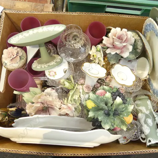 ASST. CRYSTAL, 6 PINK GLASSES ETC