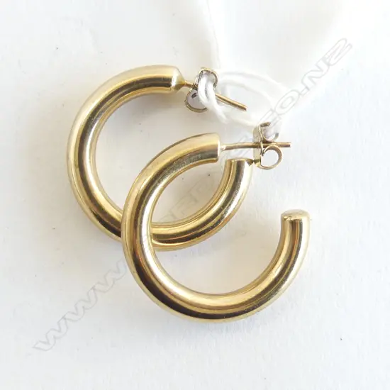 PR 9ct YELLOW GOLD HOOP EARRINGS 4.5gms