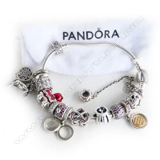 PANDORA BRACELET + ASST. CHARMS
