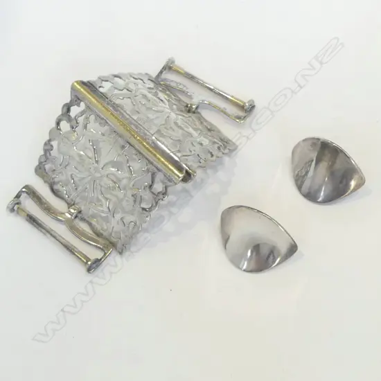 PR GEORG JENSEN STG SILVER EARRINGS 16.5gms + EP BELT BUCKLE