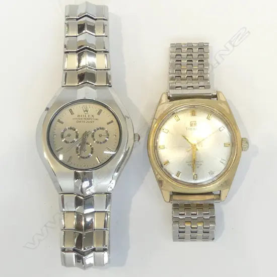 2 GENT'S WRISTWATCHES: R***X COPY + VINTAGE TISSOT